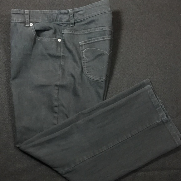 Chicos Platinum Black Denim Jeans Women Sz2 Short - Picture 1 of 8